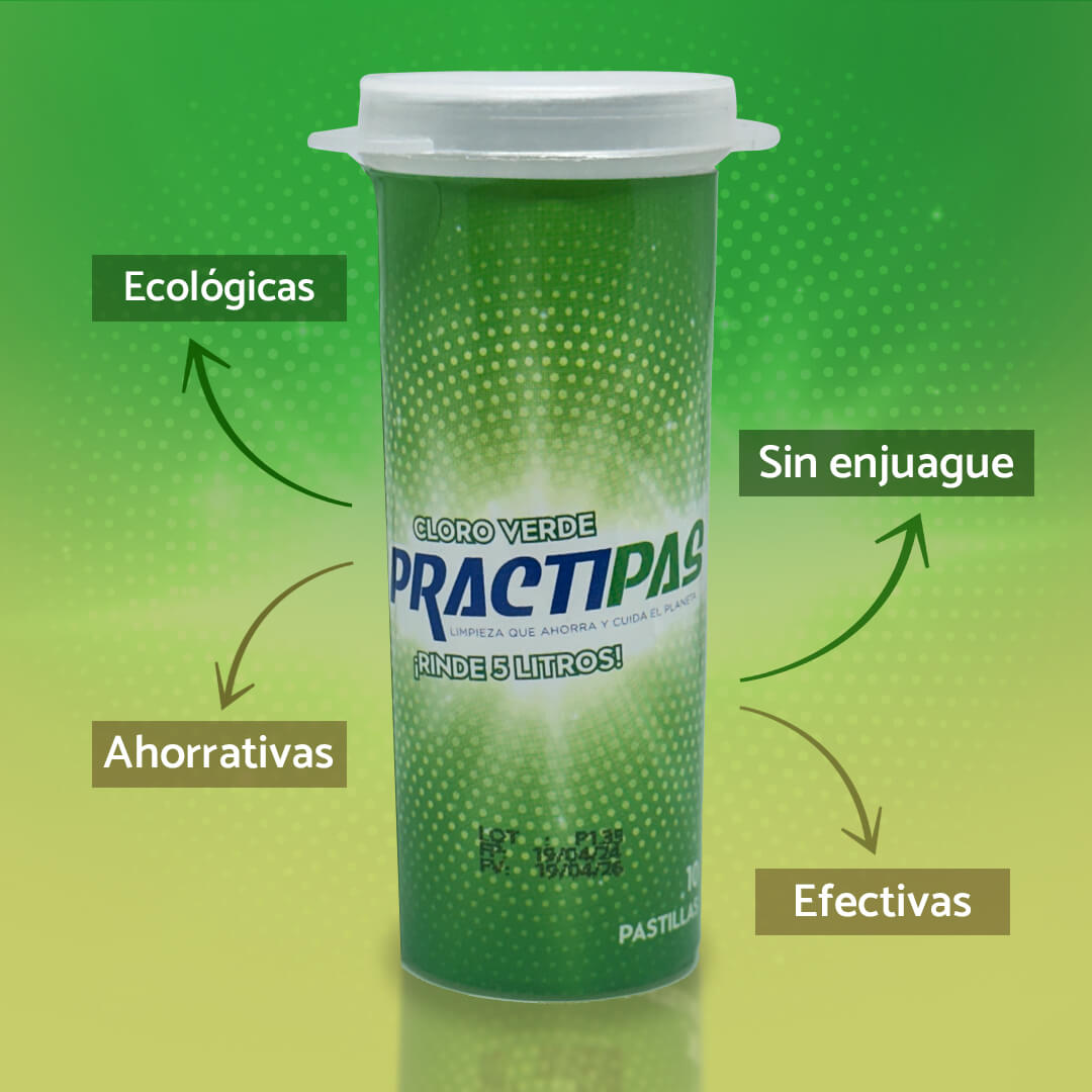 Cloro verde orgánico desinfectante X10 Pas